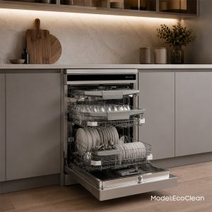 ماشین ظرفشویی هوشمند 15 نفره الیو مدل EcoClean